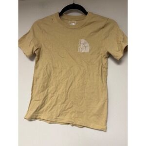 The North Face Boys T Shirt Tan Short Sleeve Logo Size S P 7 8